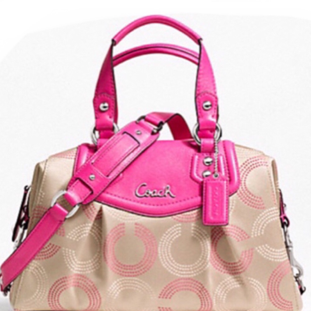 COACH ASHLEY DOTTED OP ART SATCHEL